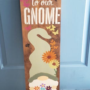 Spring Gnome Welcome Wood Door Sign Vertical Porch Leaner - Etsy