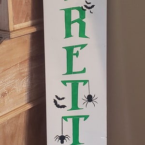 Welcome My Pretties Seizoensgebonden houten deurbord voor Halloween, verticale veranda slanker