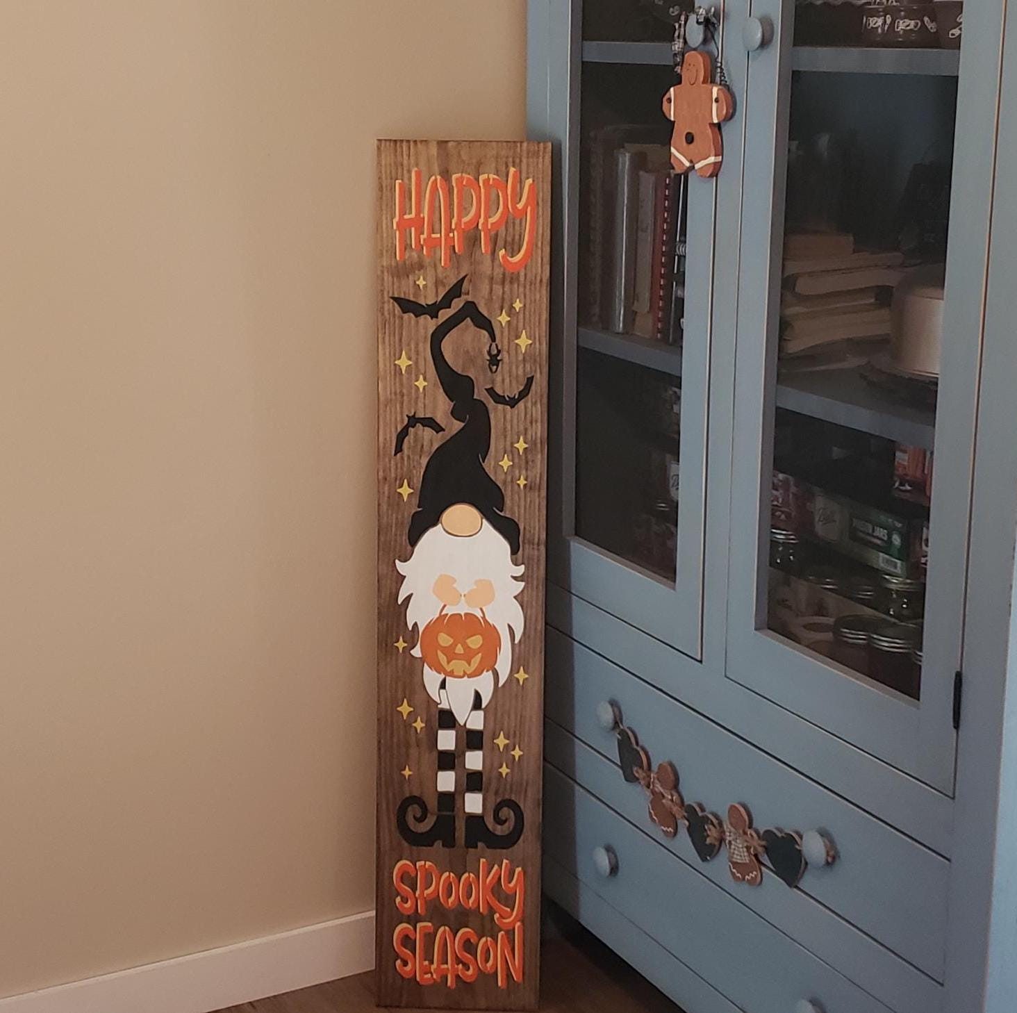 Hello Fall Halloween Witch Gnome Welcome Wood Door Sign Porch Leaner - Etsy