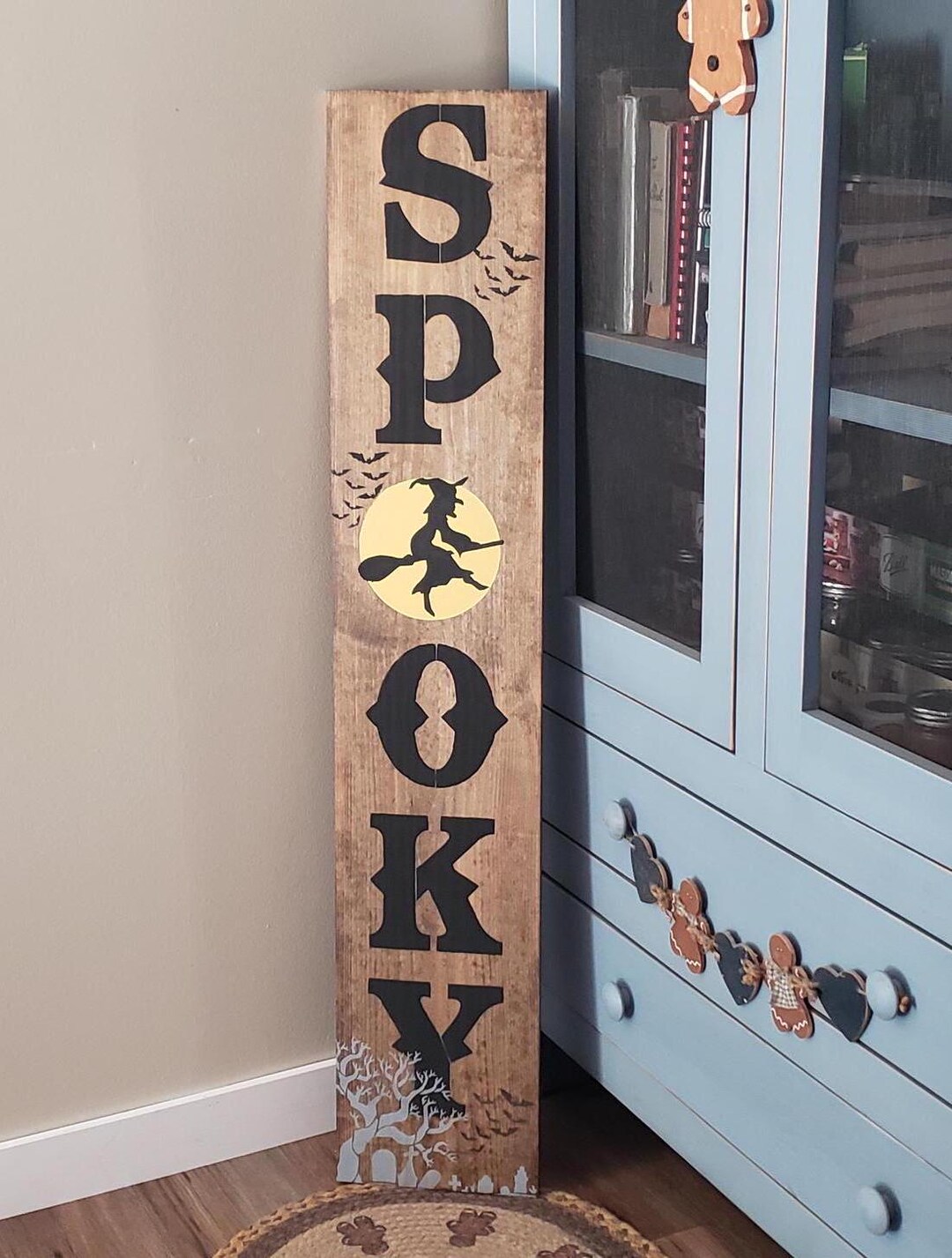 Hello Fall Halloween Vertical Wood Door Sign Porch Leaner - Etsy