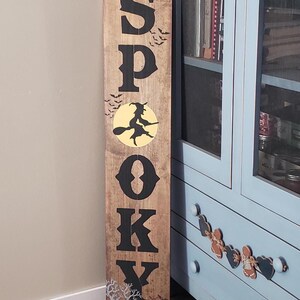 Hello Fall Halloween Vertical Wood Door Sign Porch Leaner