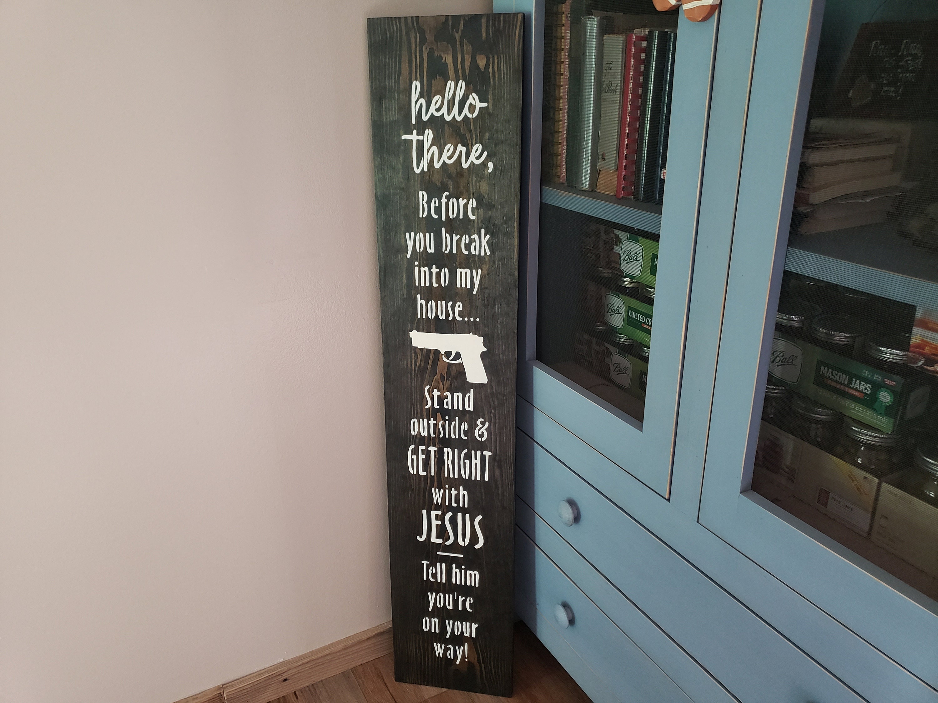 2nd Amendment Get Right With Jesus Welcome Porch Vertical Leaner Board ...