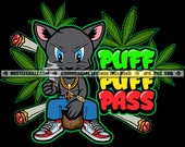Puff Puff Pass Gangster Mouse Leaves Herbs s Plants Smoke Cigar Smoking Sneakers Hustler Skillz SVG PNG JPG Vector Cutting Cricut Silhouette
