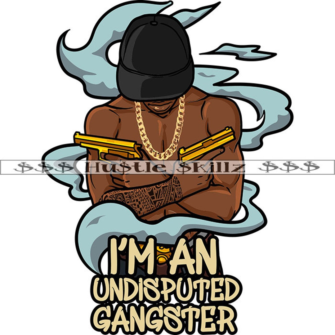 Black Man Undisputed Gangster Gold Chain Gun Hustle Skillz - Etsy