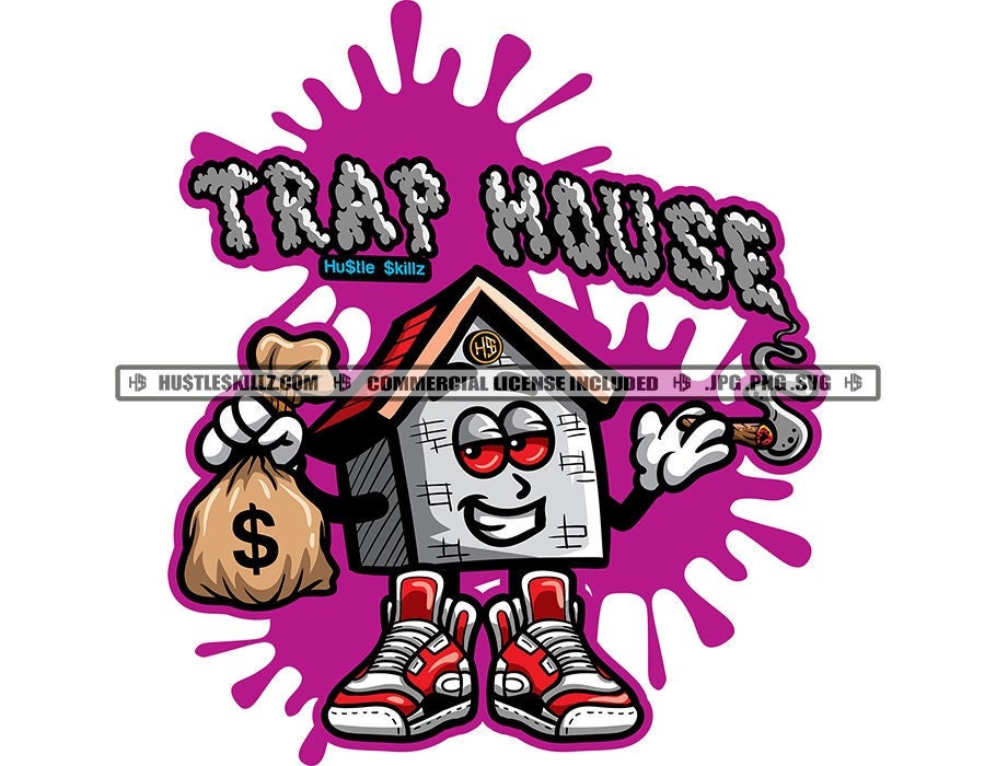 Trap House Money Bags Red Eyes Ghetto Plug Street Swag Etsy