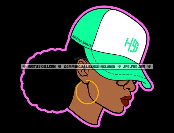 Baseball Cap Hat Afro Puff Hairstyle 