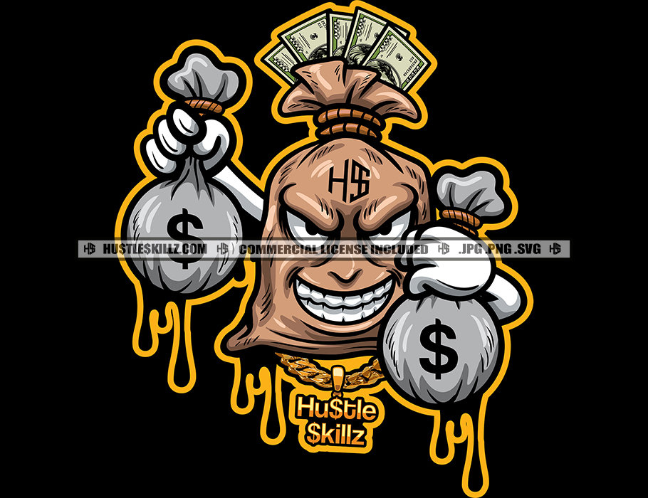 Money Bag Tattoo Stencil