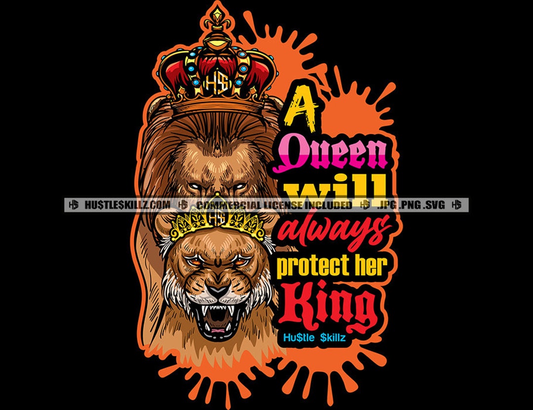 A Queen Will Always Protect Her King Lion Lioness Feline Animal