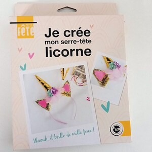 Kit DIY serre-tête licorne enfant fêtes image 2