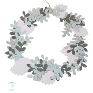 Kit DIY couronne en papier cartonné style scandinave gris rose bleu noir