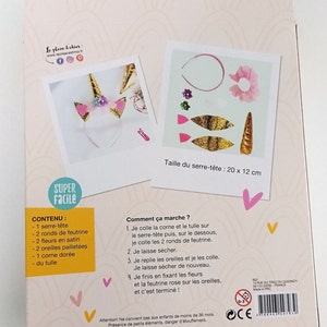 Kit DIY serre-tête licorne enfant fêtes image 3