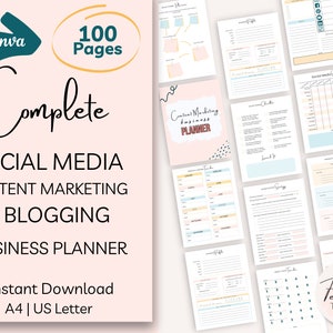 Social Media Planner, Instagram Planner, Pinterest Planner, YouTube Planner, Blog Planner, Content Planner, Blog Planner Printable