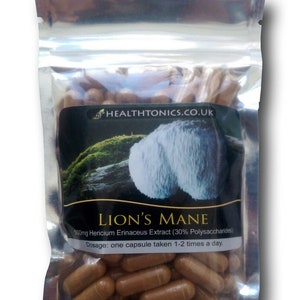 Lions Mane Mushroom Extract (10:1 equivalent to 4,000mg ), Vegan Capsules