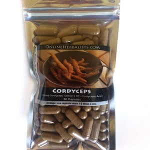 Cordyceps-Extrakt (8: 1 entspricht 5.000 mg getrocknetem Cordyceps), Vegane Kapseln, keine Füll- oder Zusatzstoffe.