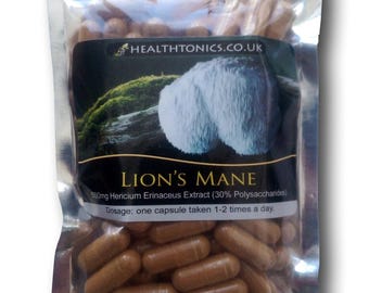 Lions Mane Mushroom Extract (10:1 equivalent to 4,000mg ), Vegan Capsules