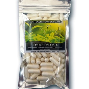 テアニン 500mg (L-テアニン 98%)、ビーガンカプセル、添加物や充填剤なし