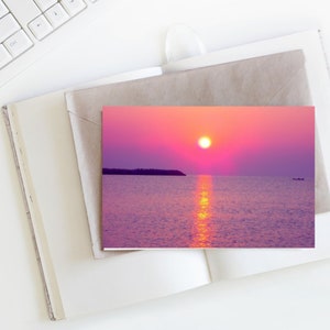 afdrukbare digitale RETRO zonsopgang-briefkaart