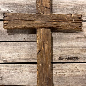 Large rustic wooden cross
