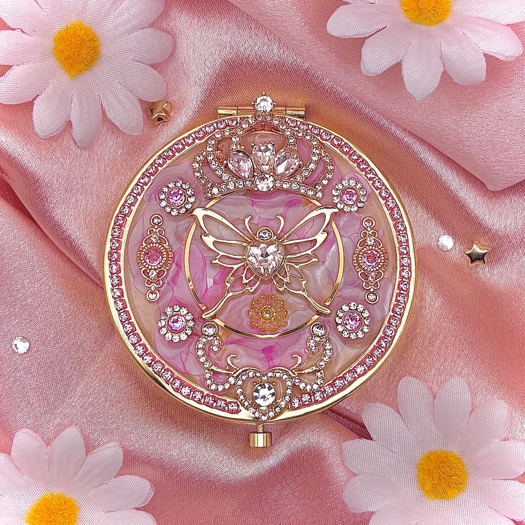 Blushing Monarch | Handmade Holographic Magical Girl Compact Mirror - Etsy