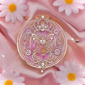 Blushing Monarch | Handmade Holographic Magical Girl Compact Mirror