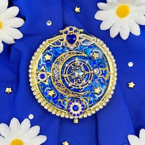 Midnight Majesty | Handmade Blue Magical Girl Compact Mirror