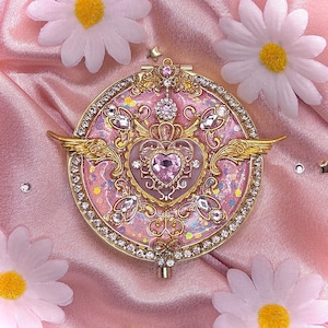 Aurora’s Blush | Handmade Magical Girl Compact Mirror & Pill Box