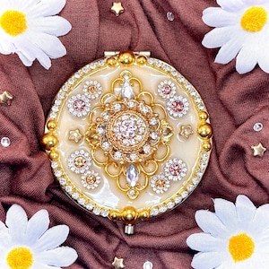 Gilded Dial | Rotating Crystal Centerpiece | Magical Girl Compact Mirror