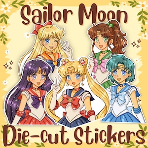Sailor Moon Scouts Vinyl Sticker | Magical Girl Anime Die Cut | Glossy & Holographic Sticker