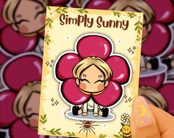 J-Hope Flower Hat Chibi Sticker | Glossy & Holographic Vinyl BTS KPop Decal