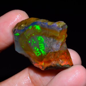 Welo Fire Ethiopian Opal Rough Gemstone: Natural Jewelry Making Stone, 39 Ct