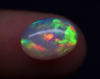 3.10 Carat Natural Fire Ethiopian Opal Gemstone Oval Shape Cabochon, Opal Gemstone Size 13.5x9.5x5.2 MM.
