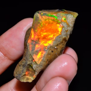 Welo Fire Ethiopian Opal Rough Gemstone: Natural Jewelry Making Stone, 59 Ct