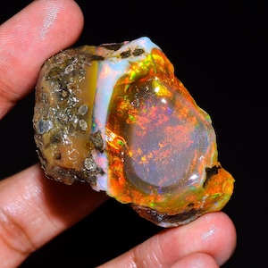Welo Ethiopian Opal Rough: Natural Fire Opal Gemstone, 119.5 ct