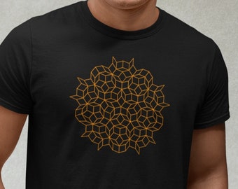 Beautiful pattern tshirt - Penrose aperiodic tiling mathematical design | Generative art print