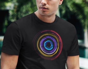 Circles art tshirt, abstract digital art design made programmatically.