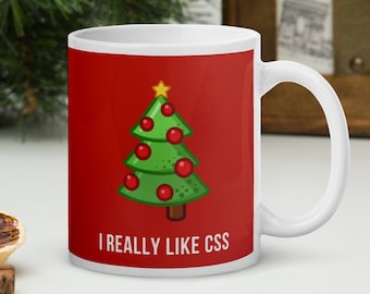 Coffee mug for developers who love CSS - Christmas edition