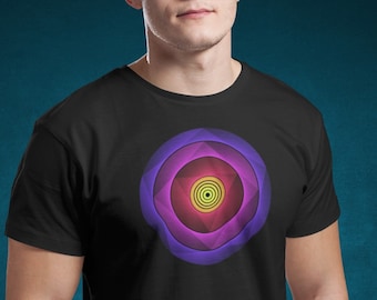 Generative art tshirt Rotating polygons | Abstract art | Made in p5js | Procedural algorithmic design | Colorful, science t-shirt