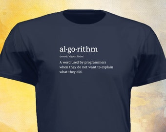 Algorithm word definition tshirt for developers, developer gift