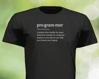 Camiseta de definición de palabras de programador para desarrolladores