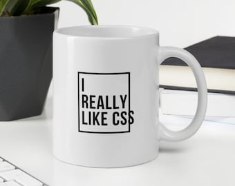 Coffee mug for developers who love CSS | Developer gift ceramic coffee mug