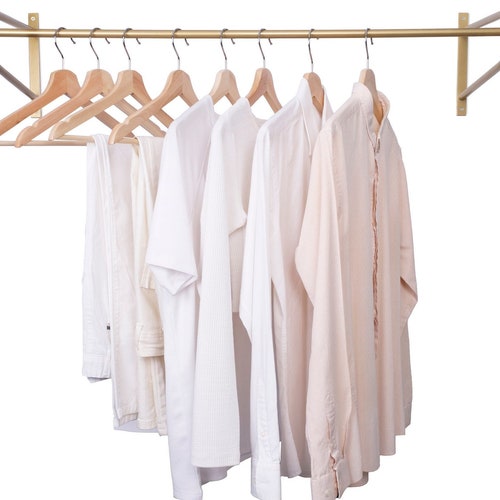 Gold Wall Mounted Clothing Rack Industrial Clothes Rack Etsy