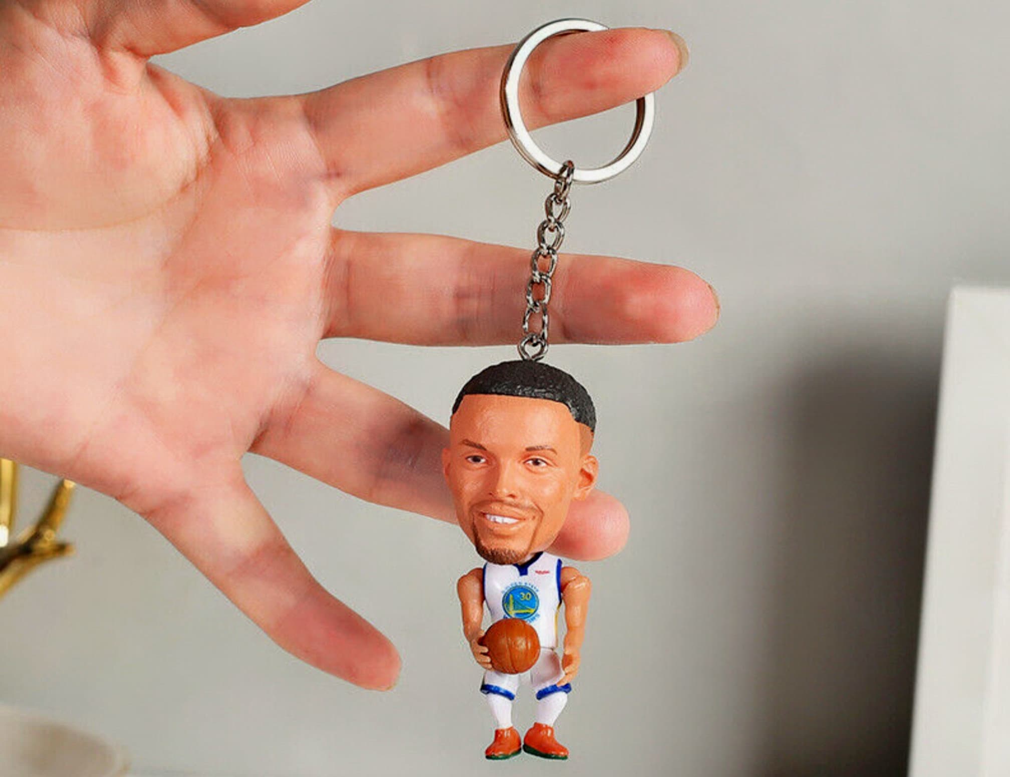 Steph curry nba keychain steph curry mini figure keyring etsy