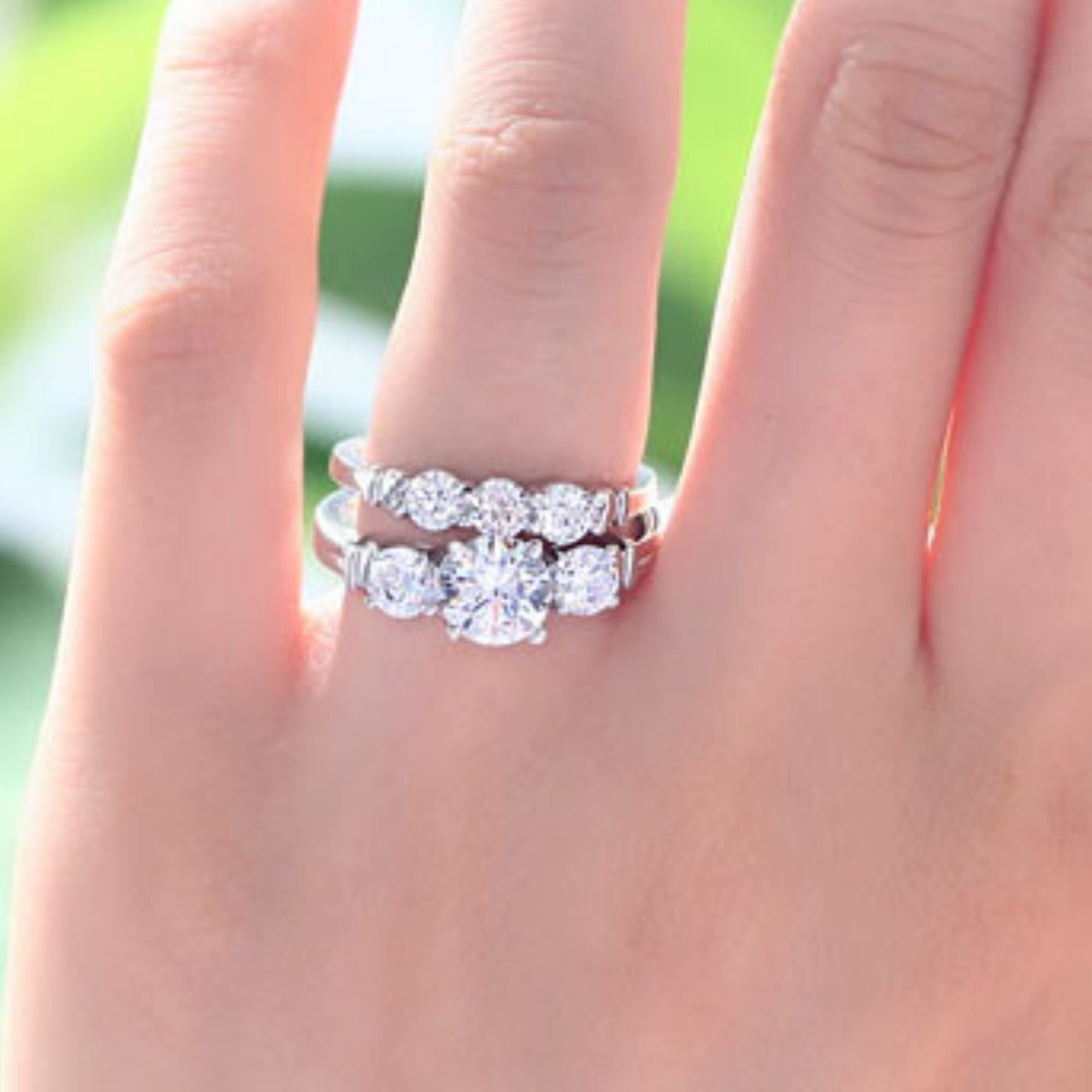3 stone wedding set deals