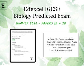 Exámenes previstos de Biología IGCSE de verano de 2026 - Edexcel Papers 1B y 2B