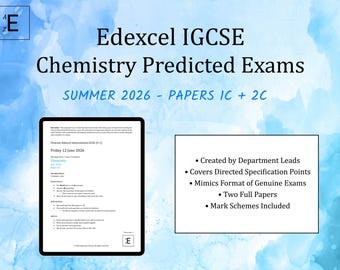 Summer 2026 IGCSE Chemistry Predicted Exams - Edexcel Papers 1C and 2C