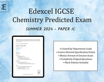 Summer 2024 IGCSE Chemistry Predicted Exam - Edexcel Paper 1C