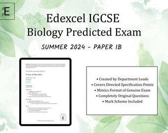 Examen previsto de biología IGCSE de verano de 2024: documento Edexcel 1B