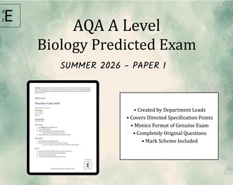 Summer 2026 AQA A Level Chemistry Predicted Exam - Paper 1 - Etsy UK