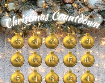 Printable Christmas Countdown, Ornament Christmas Countdown, Digital Countdown, Christmas Ornament