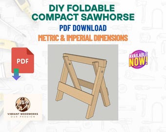 Foldable Sawhorse Plans: DIY Shop Dog, Metric & Imperial (PDF Download)